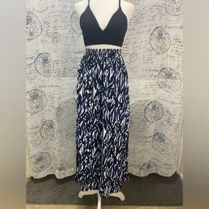 H&M | Blue Viscose Maxi Skirt